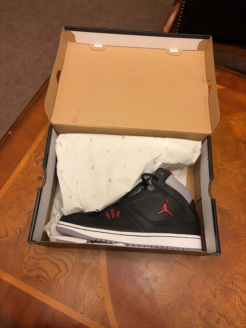 Jordan Jordan 1 Flight Size 10 Black Varsity Red-Cement Grey
